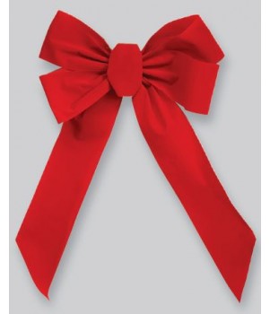 10" x 18" Red Velvet Deluxe Bow, Wired